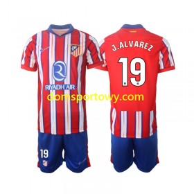 Koszulka Atlético Madryt J.Alvarez 19 Dziecięcy Domowe Koszulki Piłkarskie 2024-2025 Krótki Rękaw